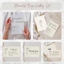 Minimalist Beige Wedding Set