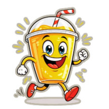 **Running Juice Cup Cartoon – Fun Street Drink Cha