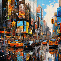 Abstract Urban City Street Painting