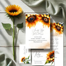 Rustic Sunflower Wedding Stationery