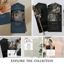 Modern All-In-One Mail In RSVP Wedding Invitations