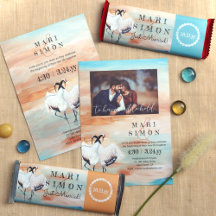 Natural Beige, Turquoise Asian Cranes Wedding