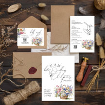 Wildflower Spring Summer Fall Wedding Invitation