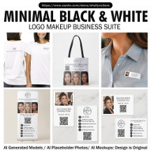 Minimal Black -White Logo Make-Up Business Suite