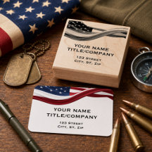PATRIOTIC Wavy American Flag Company Name