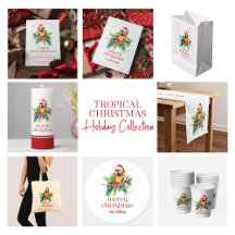 Festive Tropical Christmas Parrot Santa Hat