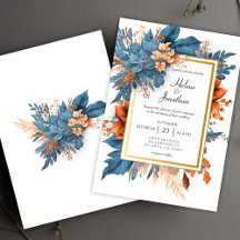 Dusty Blue Orange Terracotta Boho Elegant Wedding