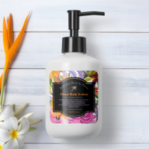 Florals With Black Frame Soap and Cosmetic Labels