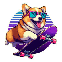 Corgi 80's skater