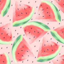 Watercolor Cute Kawaii Watermelon 