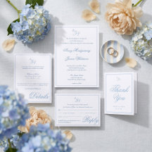 Classy Monogram Minimal Frame Letterpress Wedding
