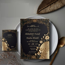 Royal & Luxurious Golden Floral Islamic Wedding