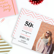 Matching Set   50 and Fabulous Birthday Invitation