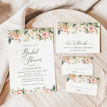 Pink and White Flowers Bridal Shower Collection