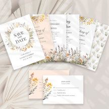 Peach Wildflower Meadow Wedding Collection