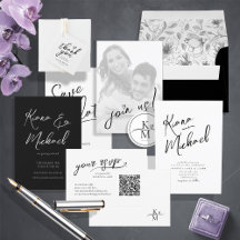 Love Calligraphy Wedding B&W