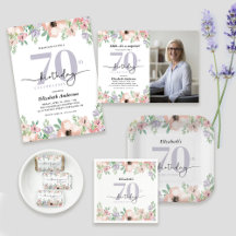 Elegant Pastel Floral 70th Birthday Party