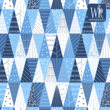 Blue and White - Minimalist Christmas Trees