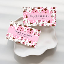 Pink Ladybugs Business Cards Collection