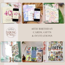 40th Birthday Cards, Gifts and Invitations