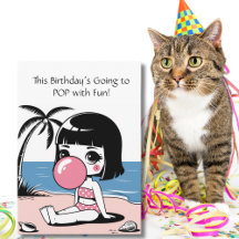 Funny Minimalist Kids Birthday Cards