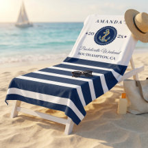 Retro Vintage Personalized Beach Towel With Name