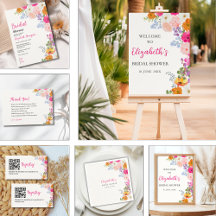 Pretty Boho Wildflowers Bridal Shower