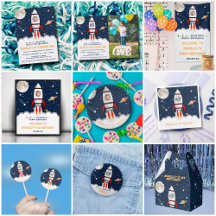 Astronaut Rocket Outer Space 1st Birthday