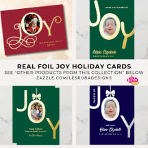 Gold Foil JOY Holiday Photo Cards