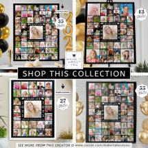 Graduation Party Simple Photo Collage Displays