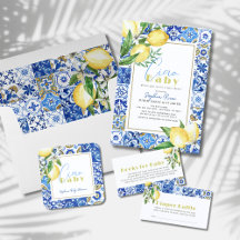 Ciao Baby Blue Tile Citrus Lemon Baby Shower