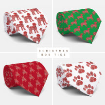 Christmas Dog Breed Silhouette Ties