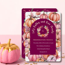 Pink Friendsgiving Invitations & Stationery Ideas