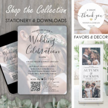 Modern Simple Script & Photos Wedding Celebration