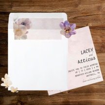 Watercolor Faye Floral Wedding Invitations