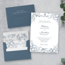Vintage Blue Botanical Wedding Suite