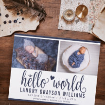 Hello World Birth Stat Announcements