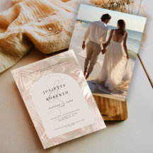 Gold Brushed Tropical Palm Leaf Wedding