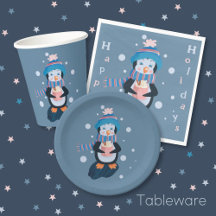 Penguin Drinking Hot Cocoa