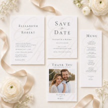 Minimalist Monogram Wedding Invitation Suite