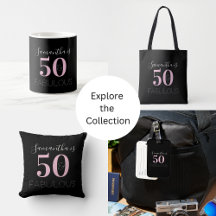50th Birthday 50 and Fabulous Black Pink Gifts