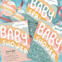 Raindrops + Rainbows Baby Shower Sprinkle Invites