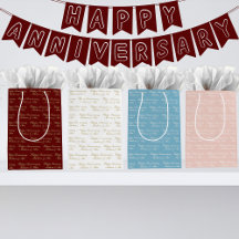 Happy Anniversary Script Name Pattern Gift Bag