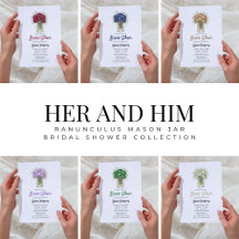 Ranunculus Mason Jar Bridal Shower