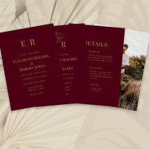 Burgundy & Gold Monogram Wedding Collection
