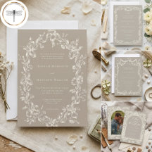 Elegant Baroque Vintage Neutral Tan Ivory Wedding
