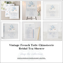 Vintage French Toile Chinoiserie Bridal Tea Shower