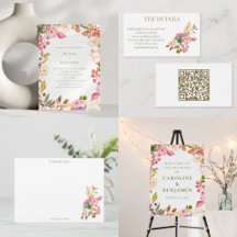 Elegant Colorful Boho Watercolor Floral Wedding