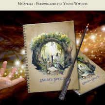 Young Witch Spell Books Journal Notebooks - Custom