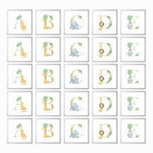 Cute Kids Monogram Animal Collection